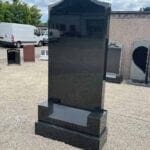 black memorial headstone