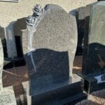 Cruickshank Sculptors Dark Grey Carved Rose Headstone