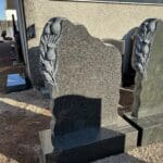 Cruickshank Sculptors Dark Grey Carved Thistle Headstone